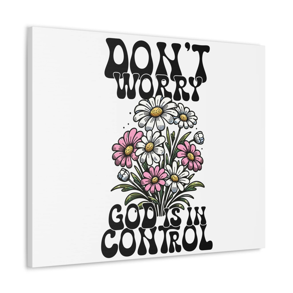 Scripture Walls God is in Control Retro Bible Verse Canvas Christian Wall Art